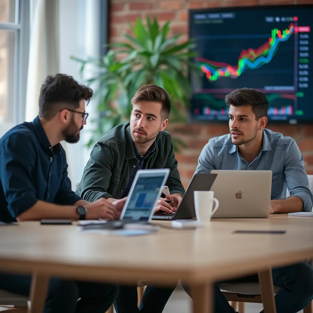 Fundadores de InvertBot en una sala de reuniones